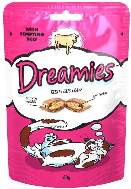 8 X Dreamies Cat Treats With Beef 60g 3 8 X Dreamies Cat Treats With Beef 60g
