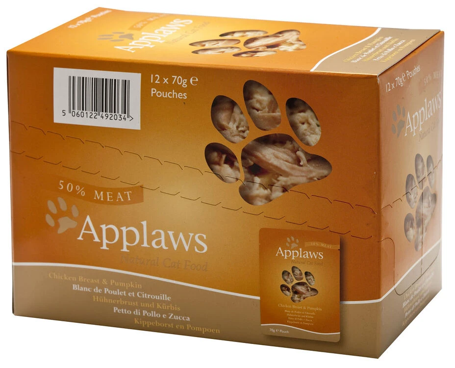12 X Applaws Cat Pouch Chicken & Pumpkin 70g 3 12 X Applaws Cat Pouch Chicken & Pumpkin 70g