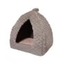 Rosewood 40 Winks Cat Pyramid Bed Grey & Pink Fleece -Purry Food Sales Store 60560