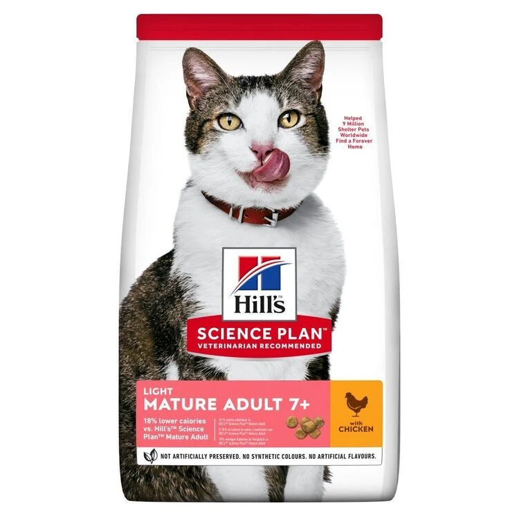 Hill's Science Plan Mature Adult Light Dry Cat Food Chicken 7kg 3 Hill's Science Plan Mature Adult Light Dry Cat Food Chicken 7kg