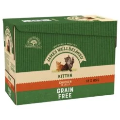 JAMES WELLBELOVED Kitten Grain Free Pouches With Chicken In Jelly 12x85g
