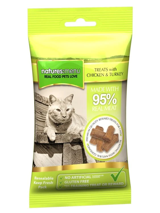 Natures Menu Real Meat Chicken & Turkey Cat Treats 3 Natures Menu Real Meat Chicken & Turkey Cat Treats