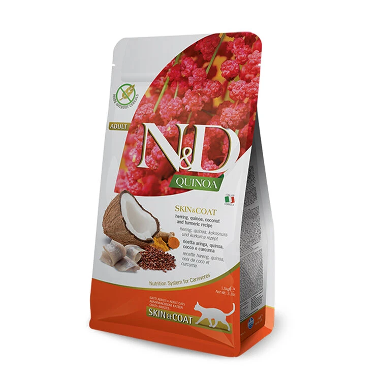 N&D Natural & Delicious Quinoa Herring Skin & Coat Dry Cat Food 3 N&D Natural & Delicious Quinoa Herring Skin & Coat Dry Cat Food