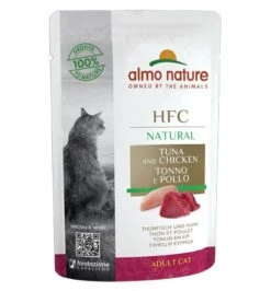 24 X Almo Nature HFC Natural Tuna And Chicken Cat Food 55g