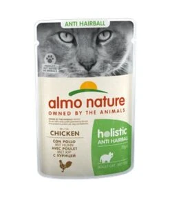 30 X Almo Nature Holistic Anti-Hairball Cat Food With Chicken 70g