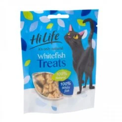 12 X Hilife It's Only Natural Cat Pouch Whitefish Treats 10g