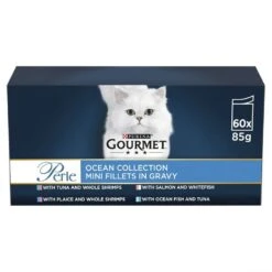60 X Gourmet Perle Cat Food Ocean Collection 85g