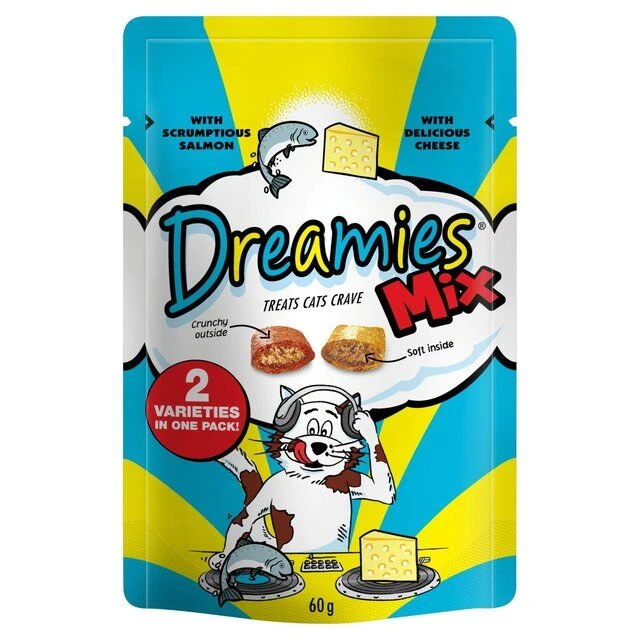 8 X 60g Dreamies Cat Treats Mix With Salmon & Cheese 3 8 X 60g Dreamies Cat Treats Mix With Salmon & Cheese