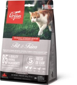 Orijen Fit & Trim Dry Cat Food -Purry Food Sales Store ns emea apac orijen fit 26 trim cat front left 340g