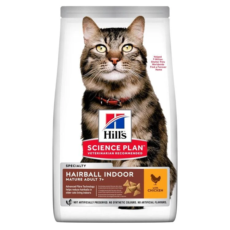 Hill's Science Plan Feline Hairball & Indoor Mature Adult Senior 7+ - 1.5kg 3 Hill's Science Plan Feline Hairball & Indoor Mature Adult Senior 7+ - 1.5kg